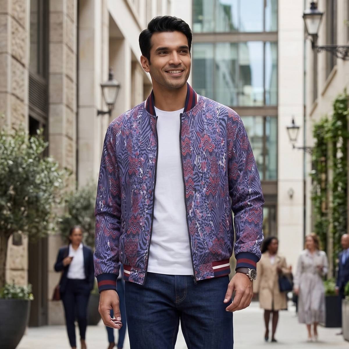 BODY N SOUL Full Sleeve Geometric Print Men Jacket