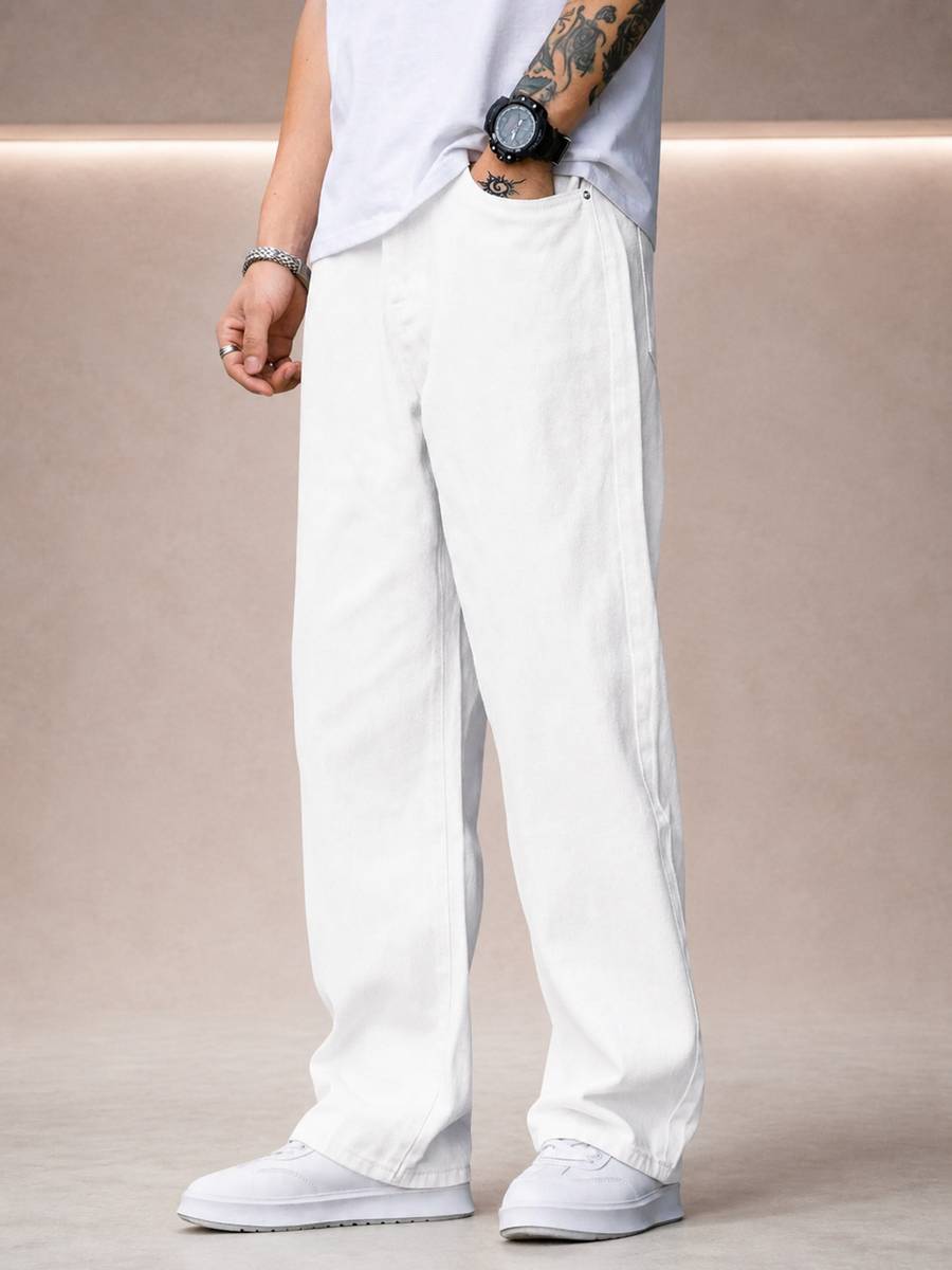 FADEVIELLE Relaxed Fit Men White Jeans — photo 3