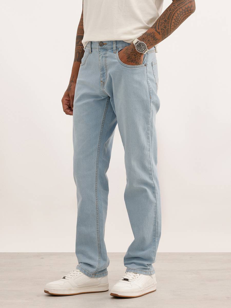 Straight Fit Men Grey Jeans — photo 4