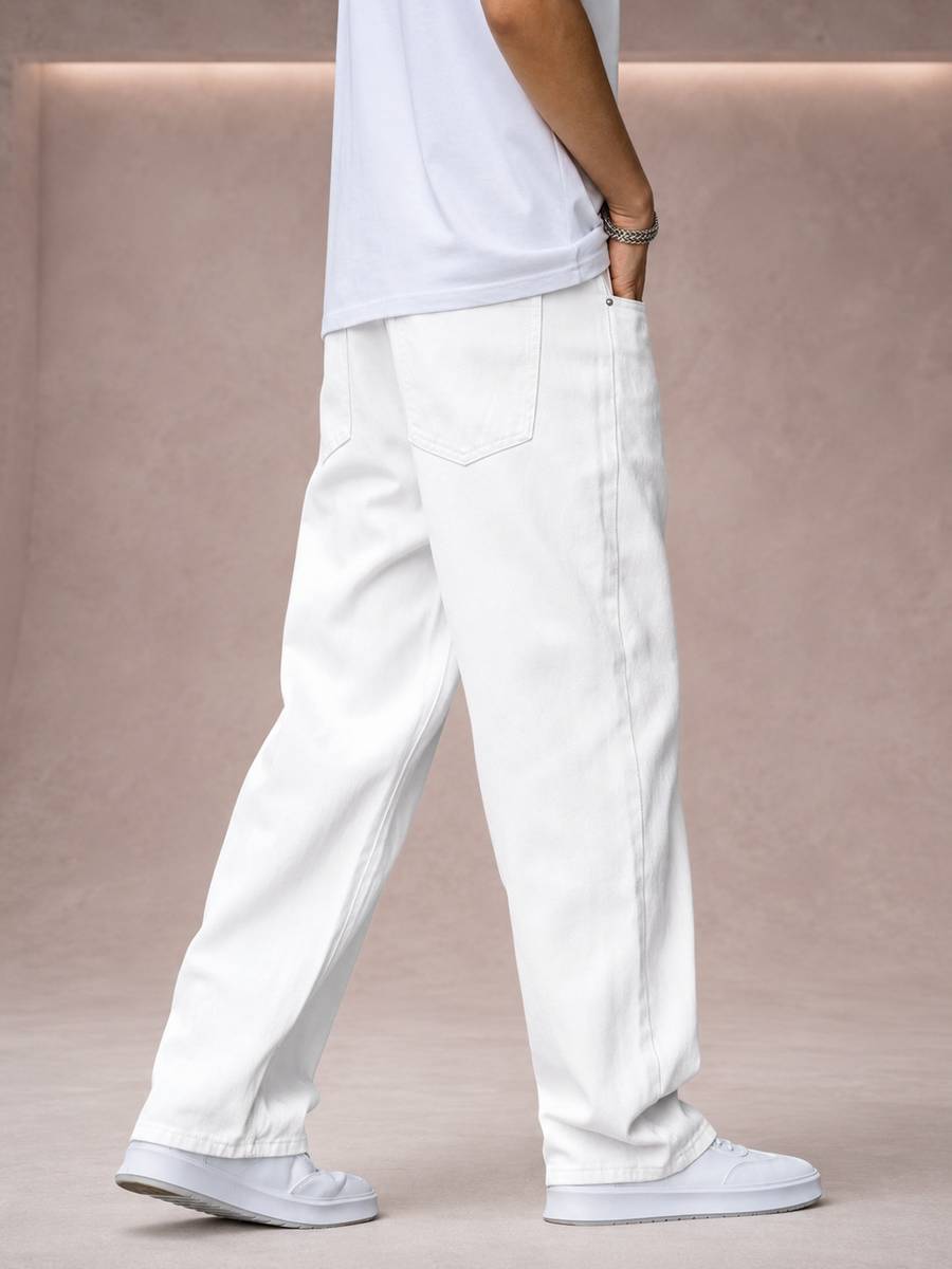FADEVIELLE Relaxed Fit Men White Jeans — photo 2