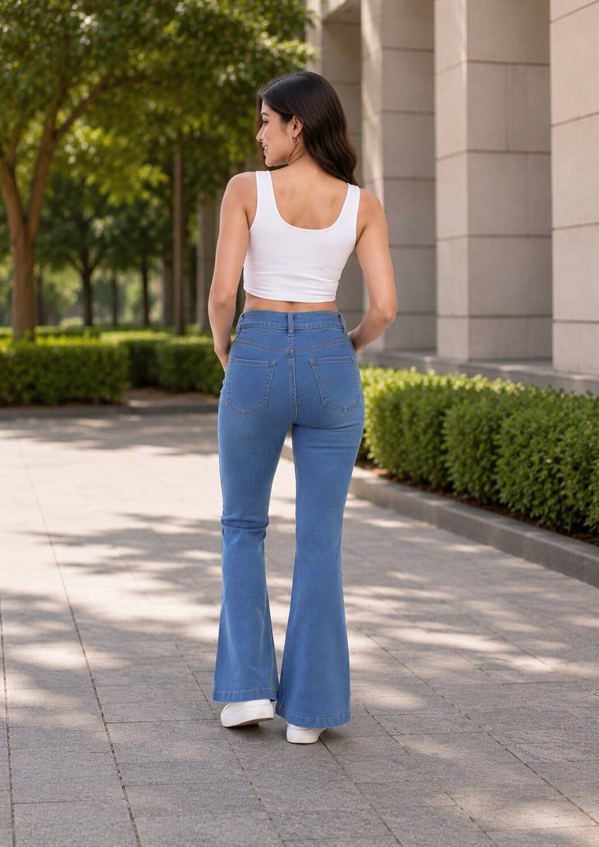 ZARISTAA Flared Women Light Blue Jeans — photo 2