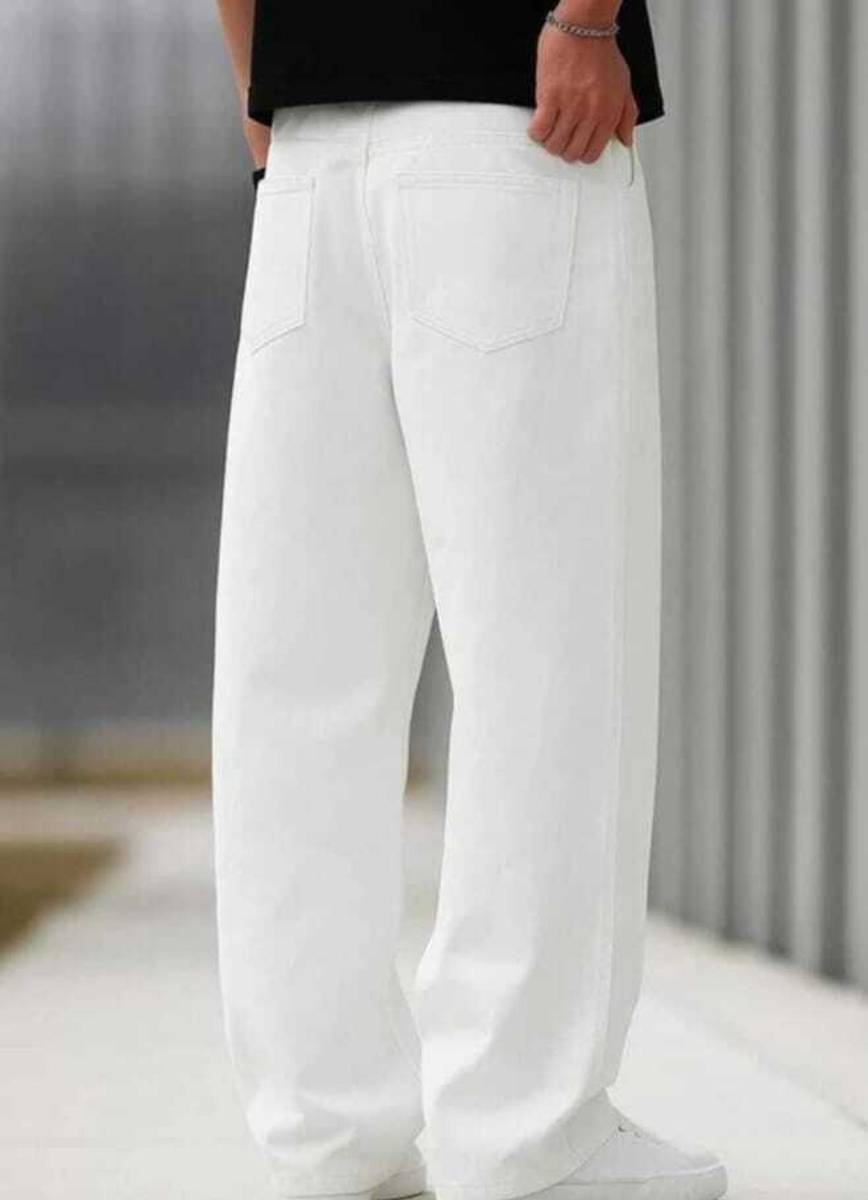 NAZDA Wide Leg Men White Jeans — photo 2