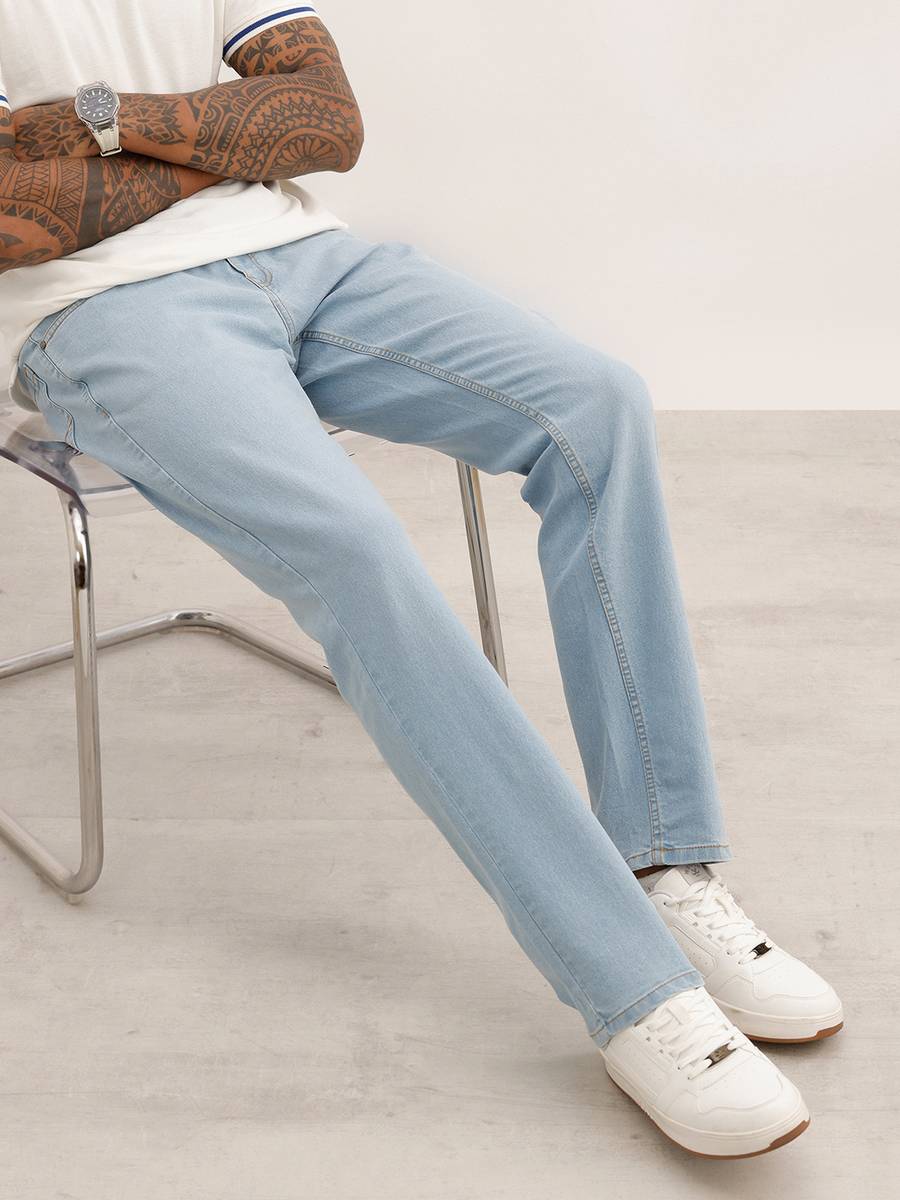 Straight Fit Men Grey Jeans