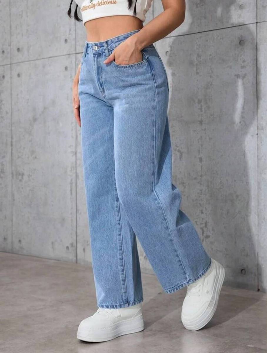 RIFA Wide Leg Women Light Blue Jeans