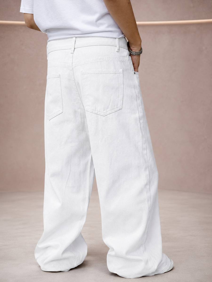 FADEVIELLE Relaxed Fit Men White Jeans — photo 5