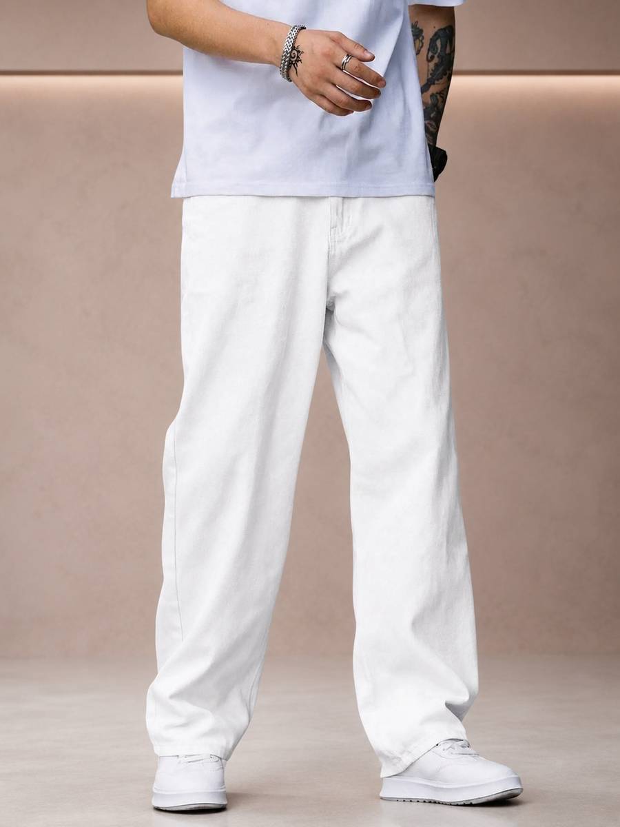 FADEVIELLE Relaxed Fit Men White Jeans — photo 4