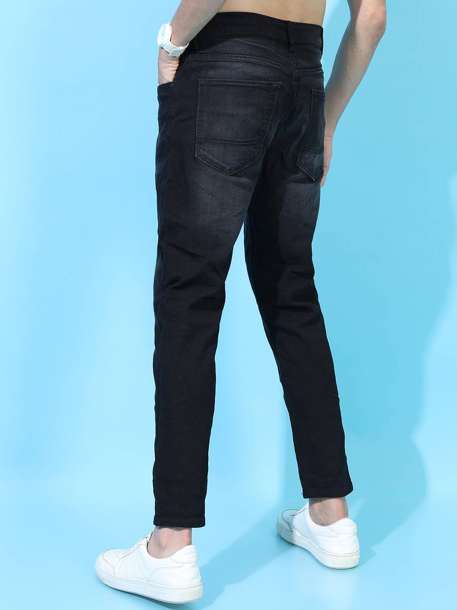 Tapered Fit Men Black Jeans — photo 3