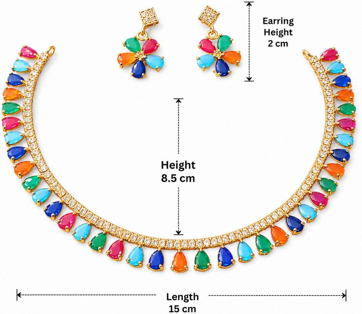 Henuka Brass Gold-plated Multicolor Jewellery Set — photo 4