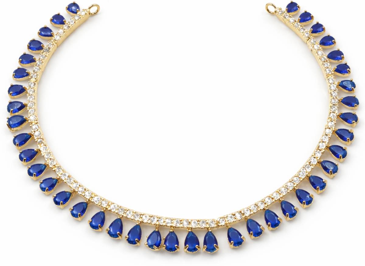 Henuka Brass Gold-plated Blue Jewellery Set — photo 3