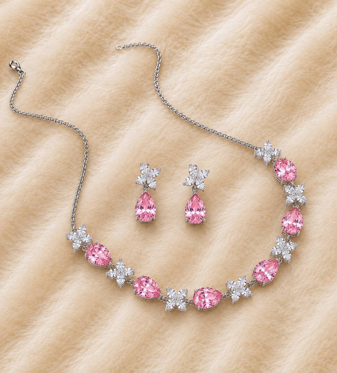 xael Silver, Alloy Silver Pink Jewellery Set — photo 2