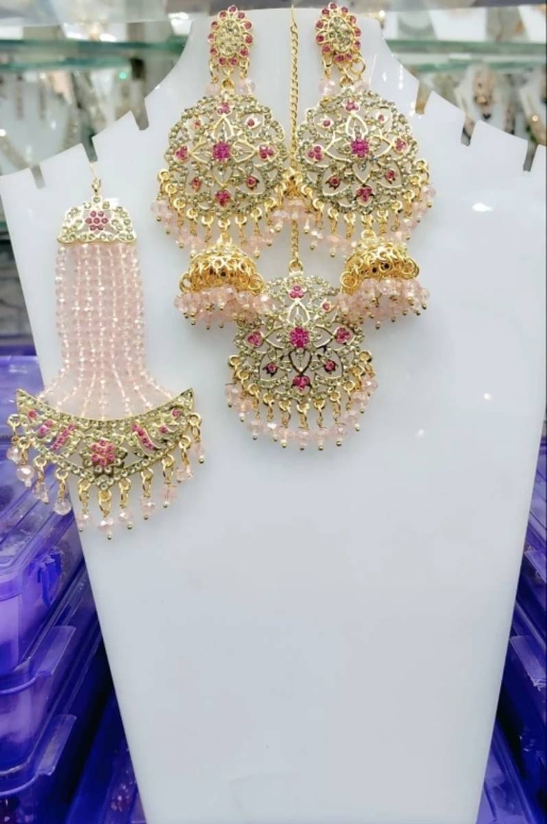 Saifi faizan Alloy Titanium Pink, Gold Jewellery Set — photo 3