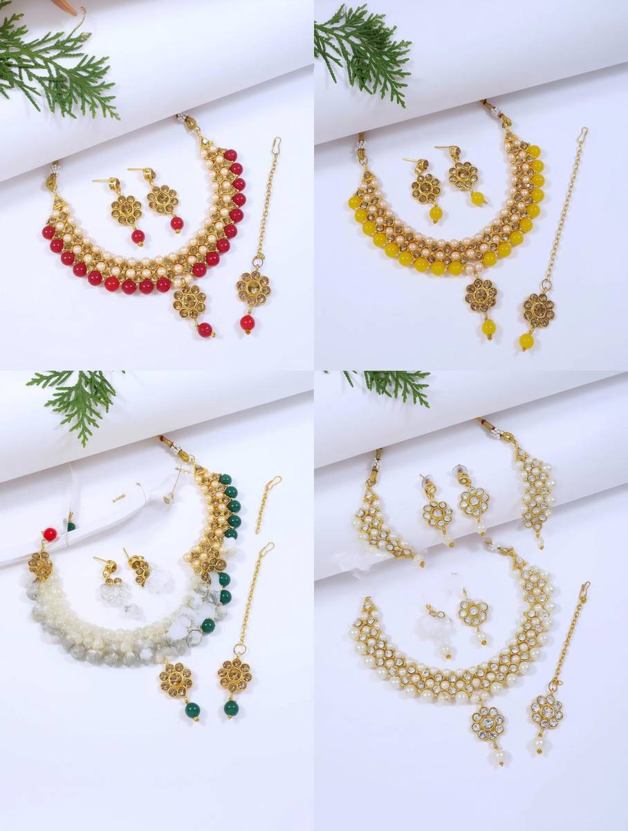 nezuka Alloy Gold-plated Multicolor Jewellery Set