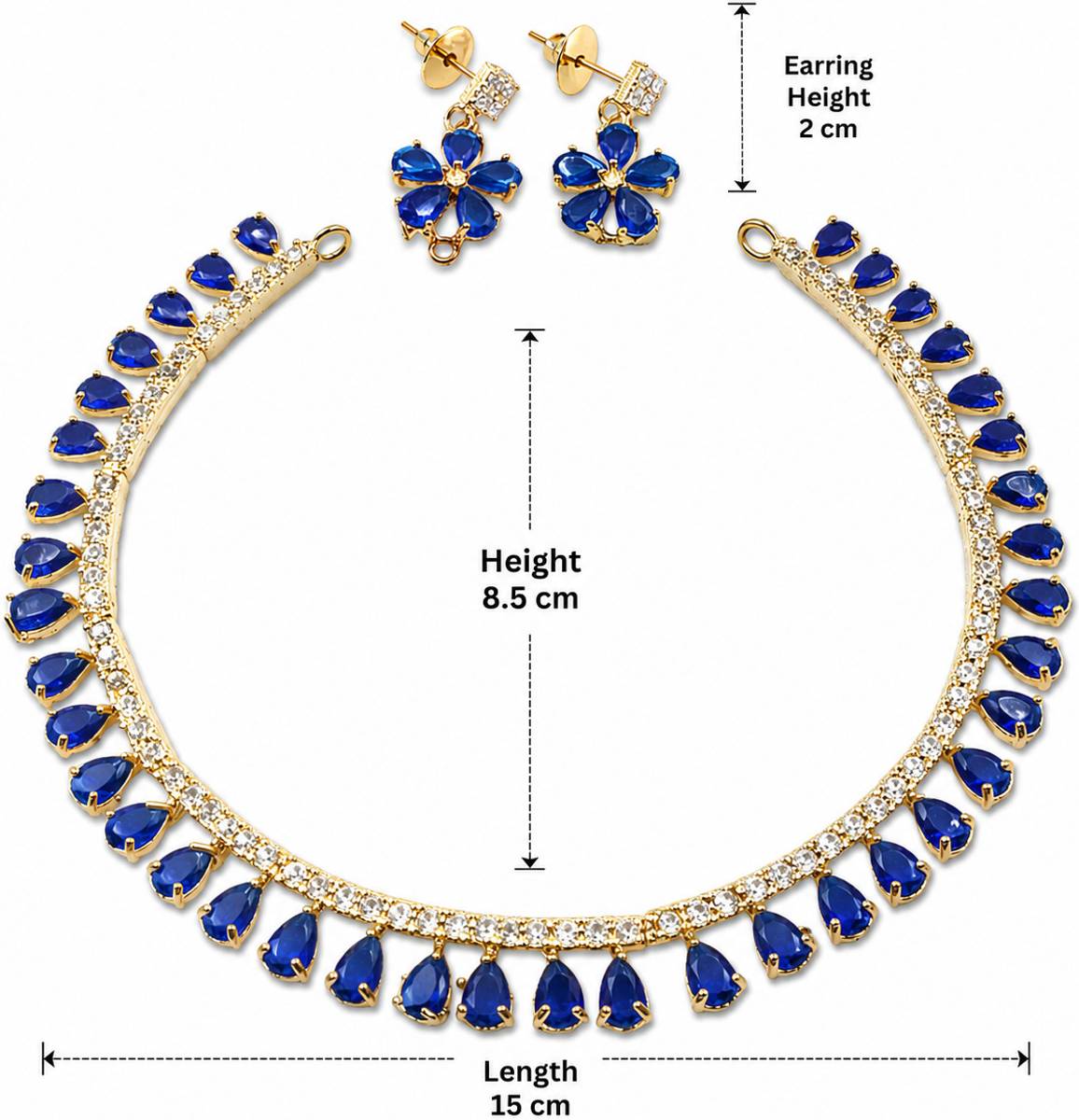 Henuka Brass Gold-plated Blue Jewellery Set — photo 5
