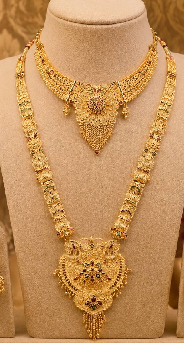 YOGMILLA Brass, Alloy Gold-plated Gold Jewellery Set — photo 2