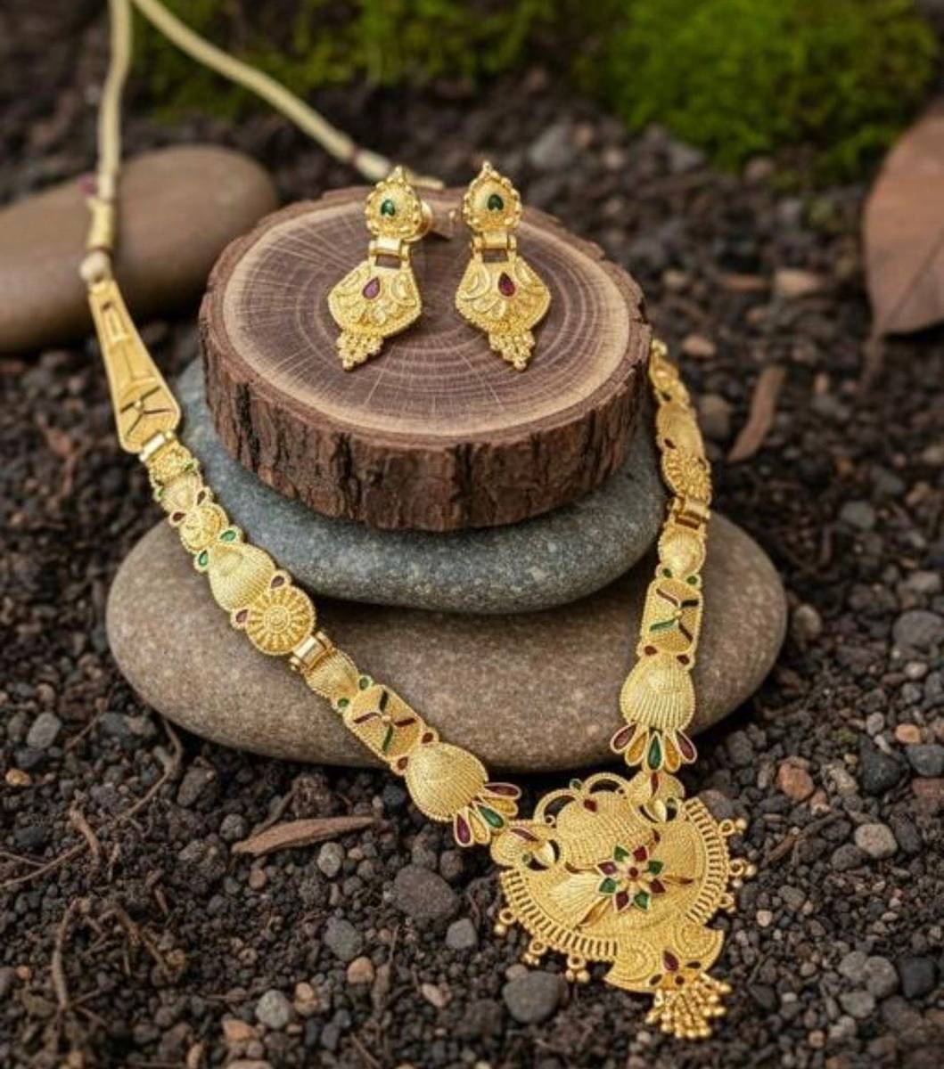 YOGMILLA Brass, Alloy Gold-plated Gold Jewellery Set — photo 3