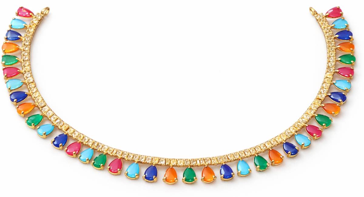 Henuka Brass Gold-plated Multicolor Jewellery Set — photo 3