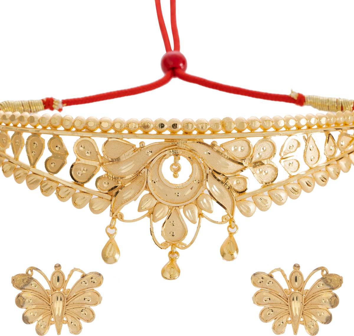 Upala Metal Gold-plated Gold Jewellery Set