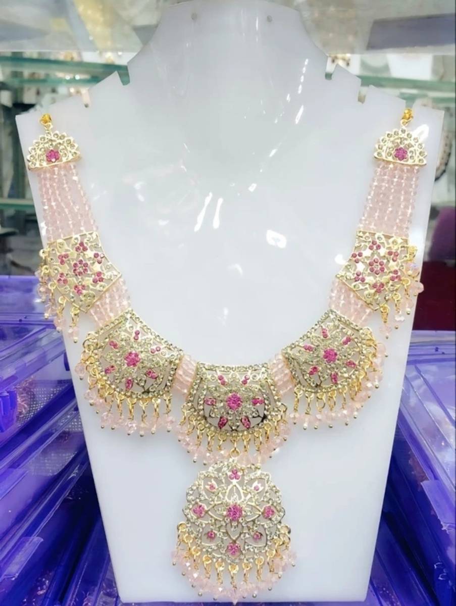 Saifi faizan Alloy Titanium Pink, Gold Jewellery Set — photo 2