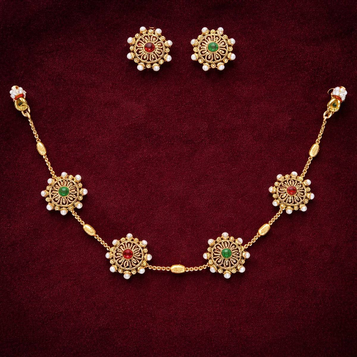Vallora Brass, Copper Gold-plated Gold, White Jewellery Set — photo 2