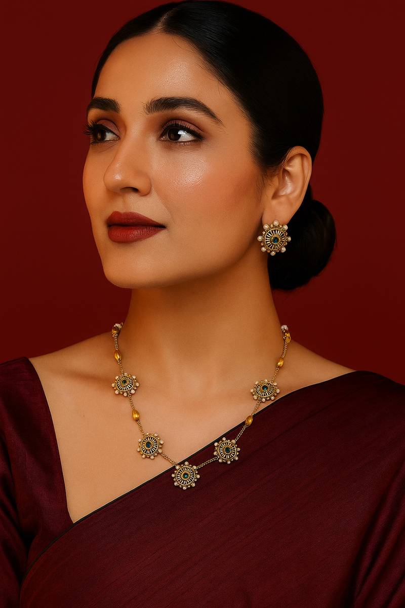 NAKMAN JEWELLERY Brass, Copper Gold-plated Gold Jewellery Set — photo 3