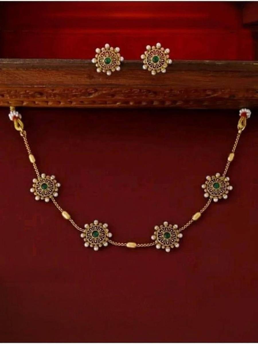 NAKMAN JEWELLERY Brass, Copper Gold-plated Gold Jewellery Set