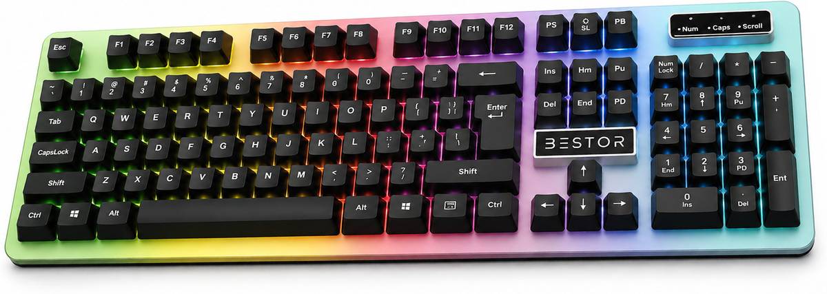 RGB Gaming Keyboard High-Precision Silent Keys Lightweight Design Plug & Play Wired USB Standard Gaming Keyboard Compatible with Desktop, Laptop