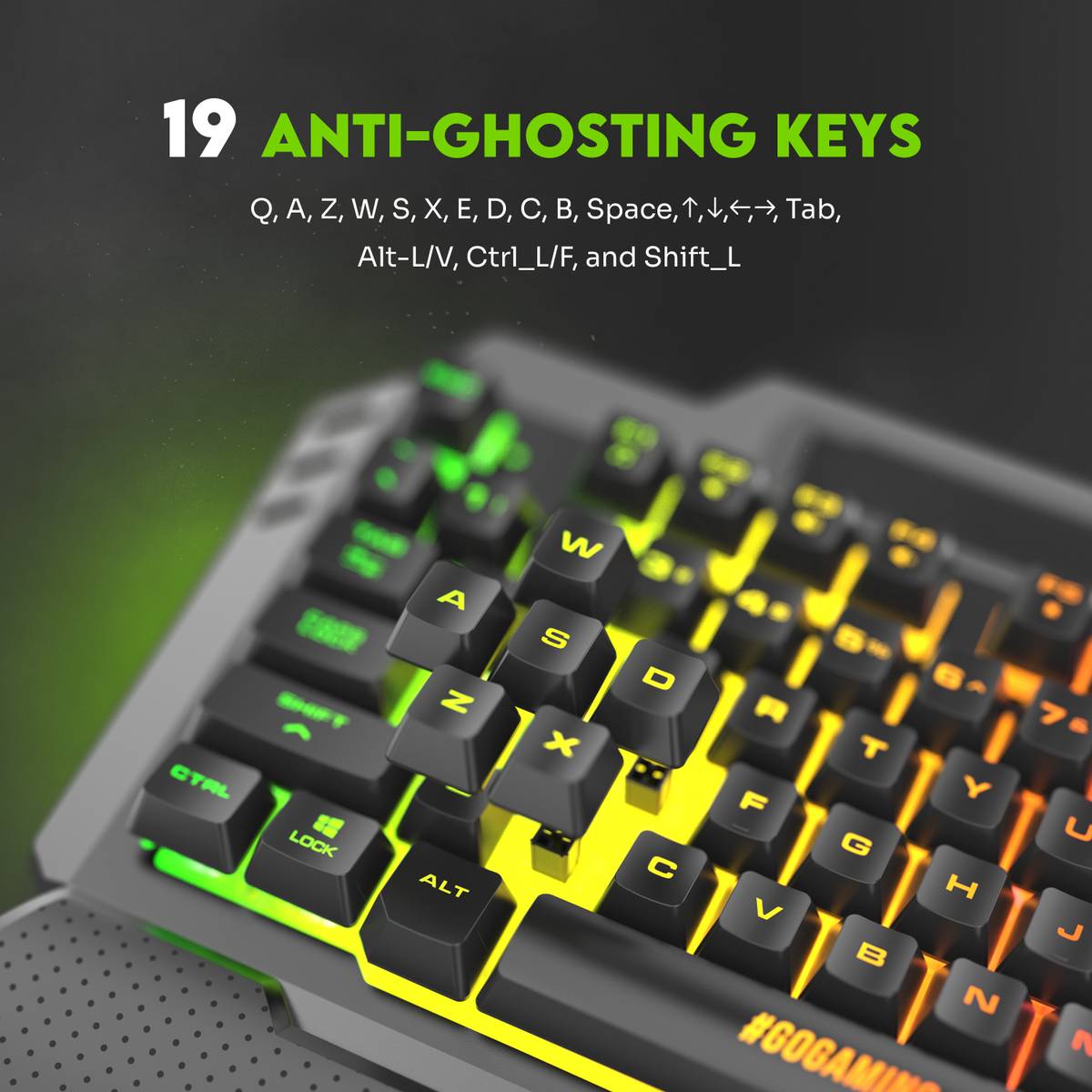 SpinBot Rage K20 LED Backlit|Metal Body|19 Anti-Ghosting Keys |Volume Control Knob| Wired USB Standard Gaming Keyboard Compatible with Desktop, Laptop, Mac — photo 4