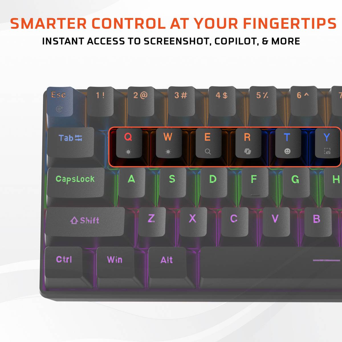 EVOFOX Katana S Mini Mechanical with Silent Red Switches & Rainbow Backlighting Wired USB Tenkeyless Gaming Keyboard Compatible with Desktop, Laptop, Mac with Compact Tenkeyless Layout, Smooth Red Mechanical Switches, Whisper-Quiet Keystrokes, Backlit LED Illumination — photo 4