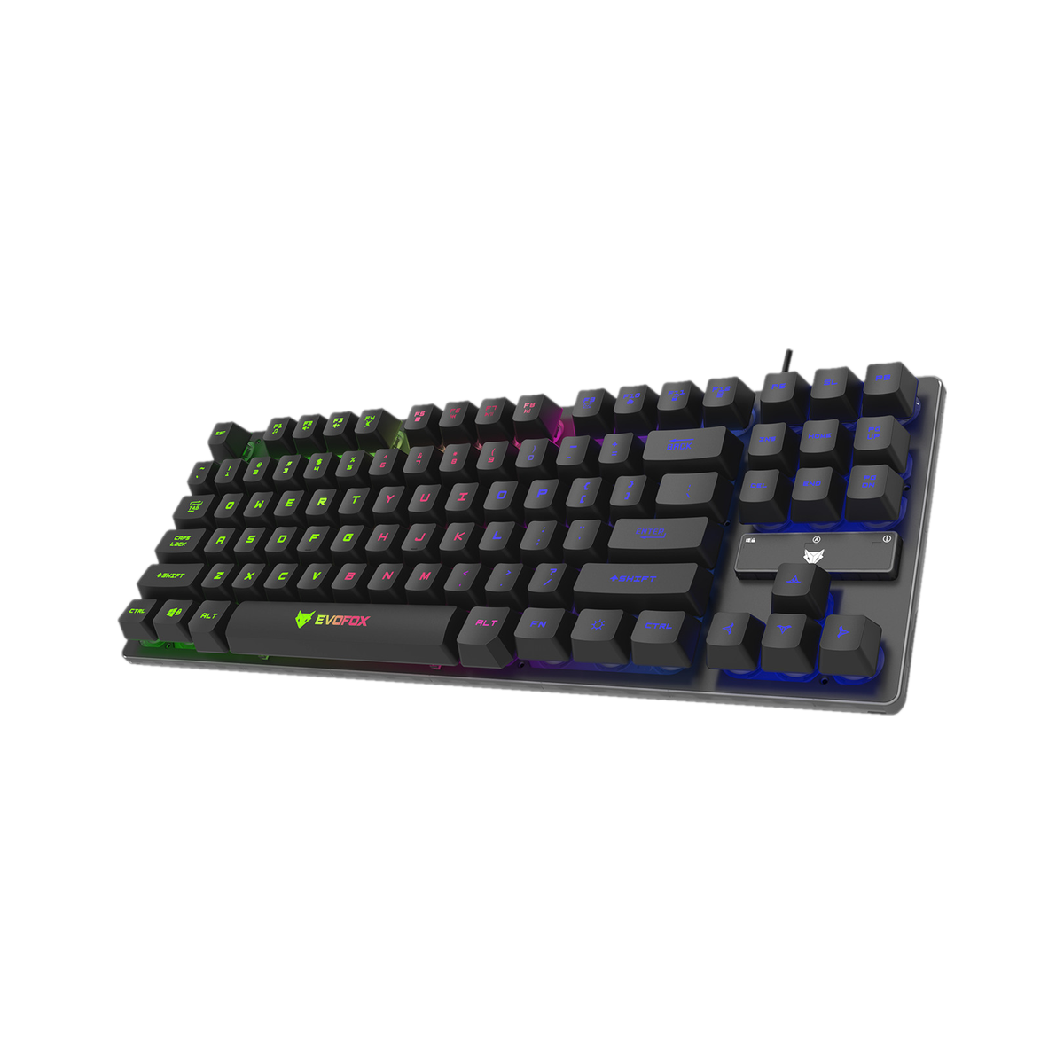 EVOFOX Fireblade LED Backlit Wired USB Standard Gaming Keyboard Compatible with Desktop, Laptop, Mac with gaming mode ,stand support,multimedia_keys,Fireblade