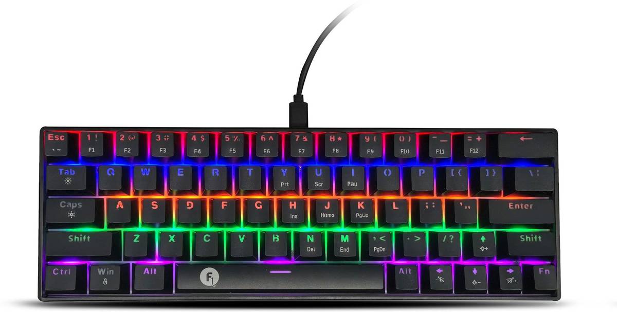 63-Key Mechanical Gaming Keyboard | Rainbow Backlit | 26 Anti-Ghosting Keys | Wired USB Standard Gaming Keyboard Compatible with Desktop