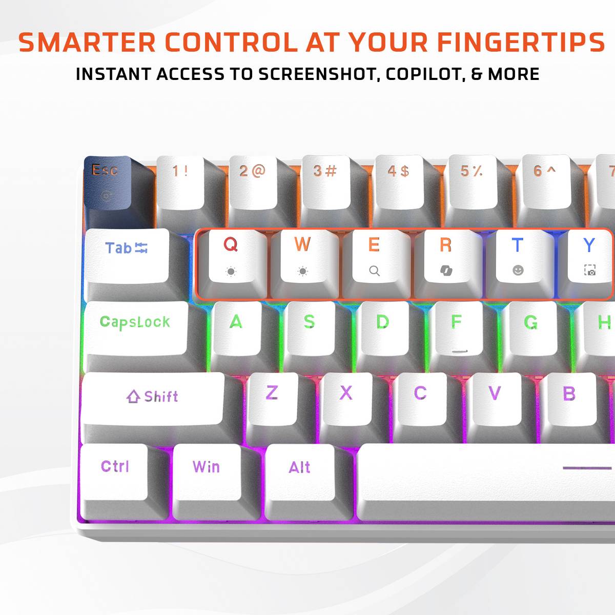 EVOFOX Katana S Mini Mechanical with Silent Red Switches & Rainbow Backlighting Wired USB Tenkeyless Gaming Keyboard Compatible with Desktop, Laptop, Mac — photo 4