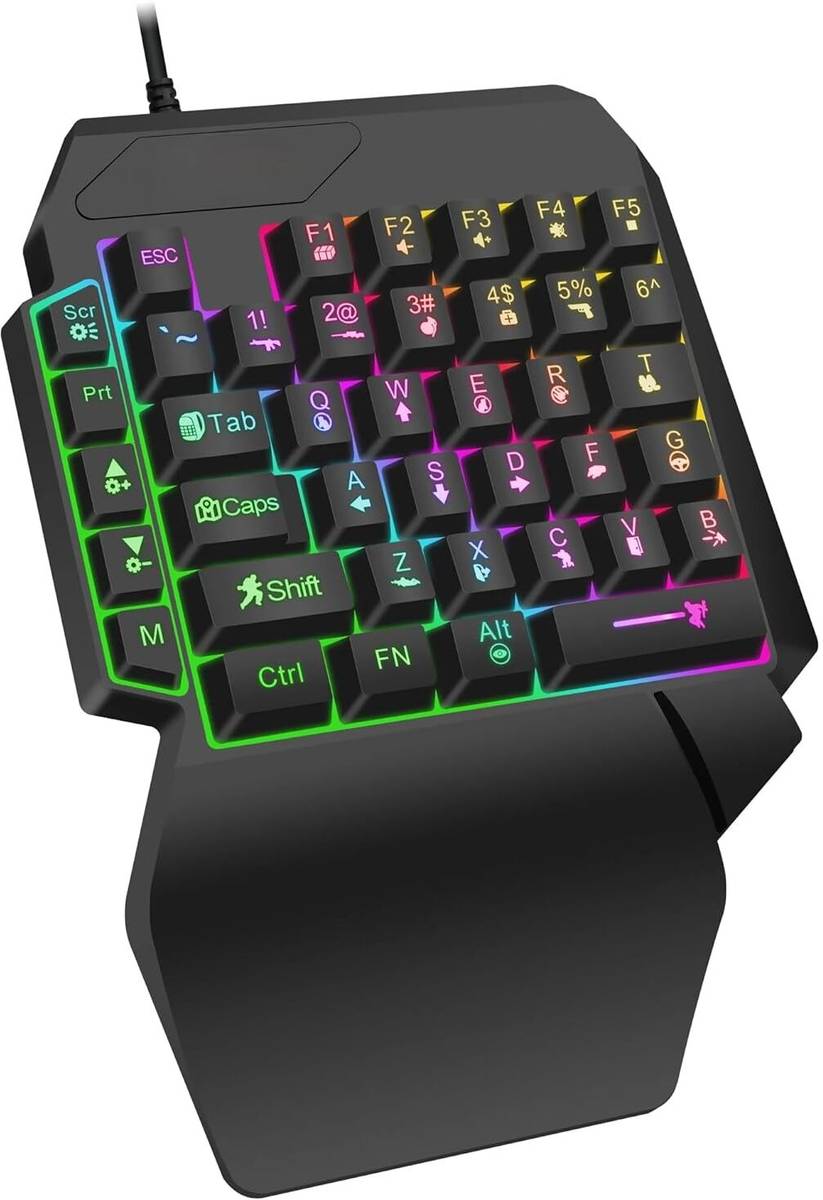 Playtastic F6 RGB One Handed Mechanical Bluetooth Standard Gaming Keyboard Compatible with Desktop, Laptop, Mac — photo 2