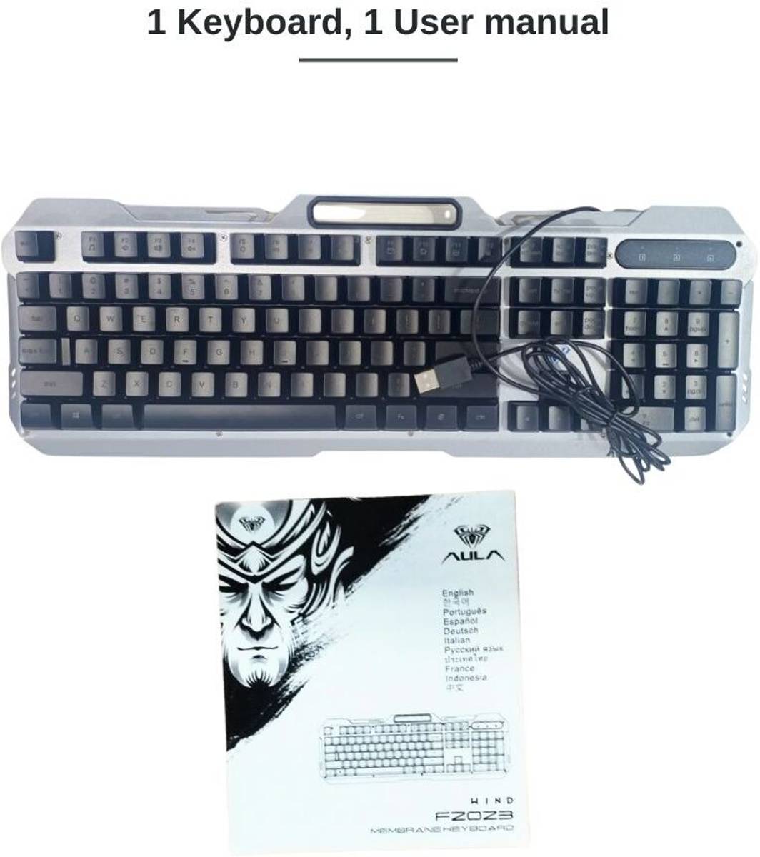 / Anti-ghosting, Aluminium body with Mobile holder, Membrane Wired USB Standard Gaming Keyboard Compatible with Desktop, Laptop, Mac stand support,multimedia_keys,F2023 — photo 5