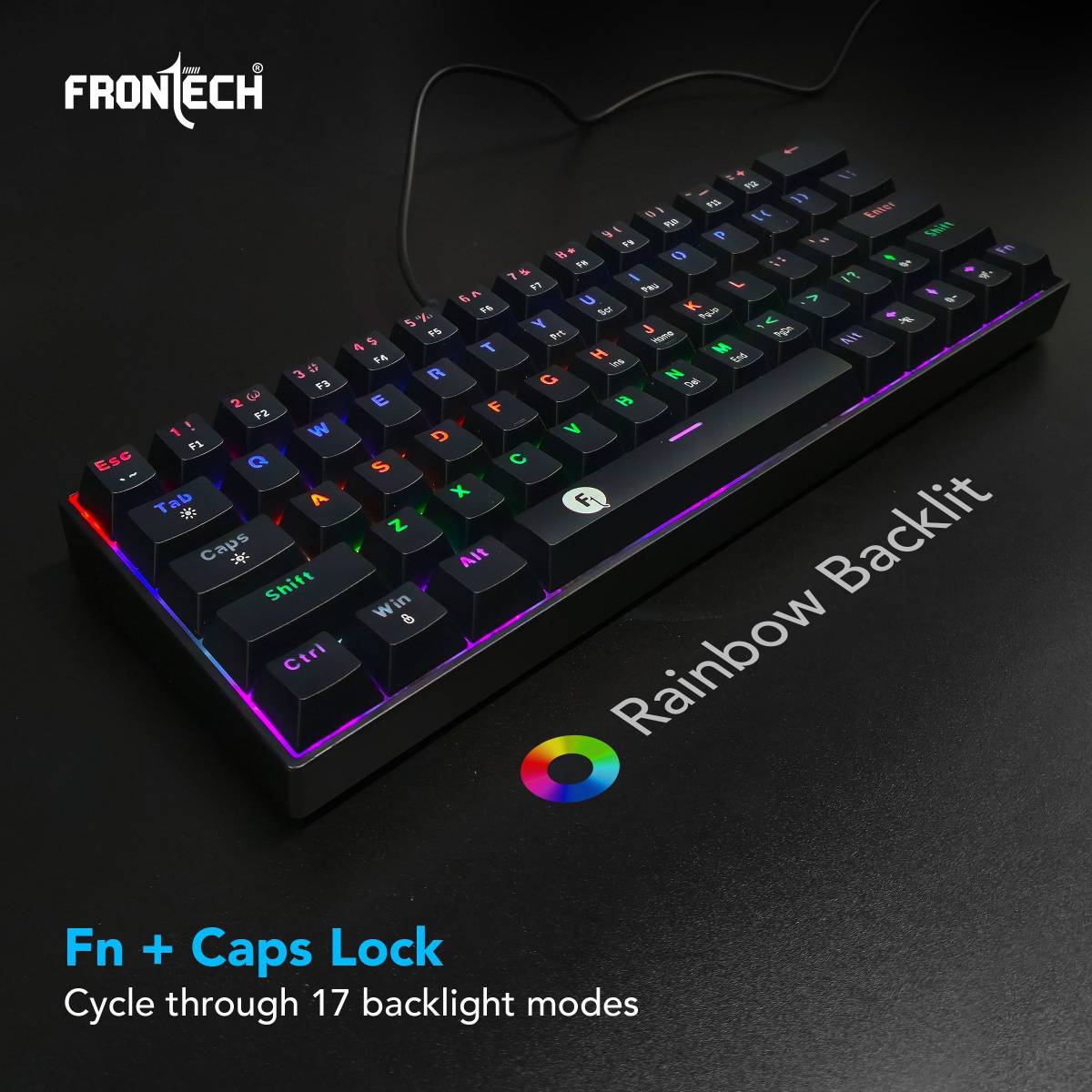 63-Key Mechanical Gaming Keyboard | Rainbow Backlit | 26 Anti-Ghosting Keys | Wired USB Standard Gaming Keyboard Compatible with Desktop — photo 4