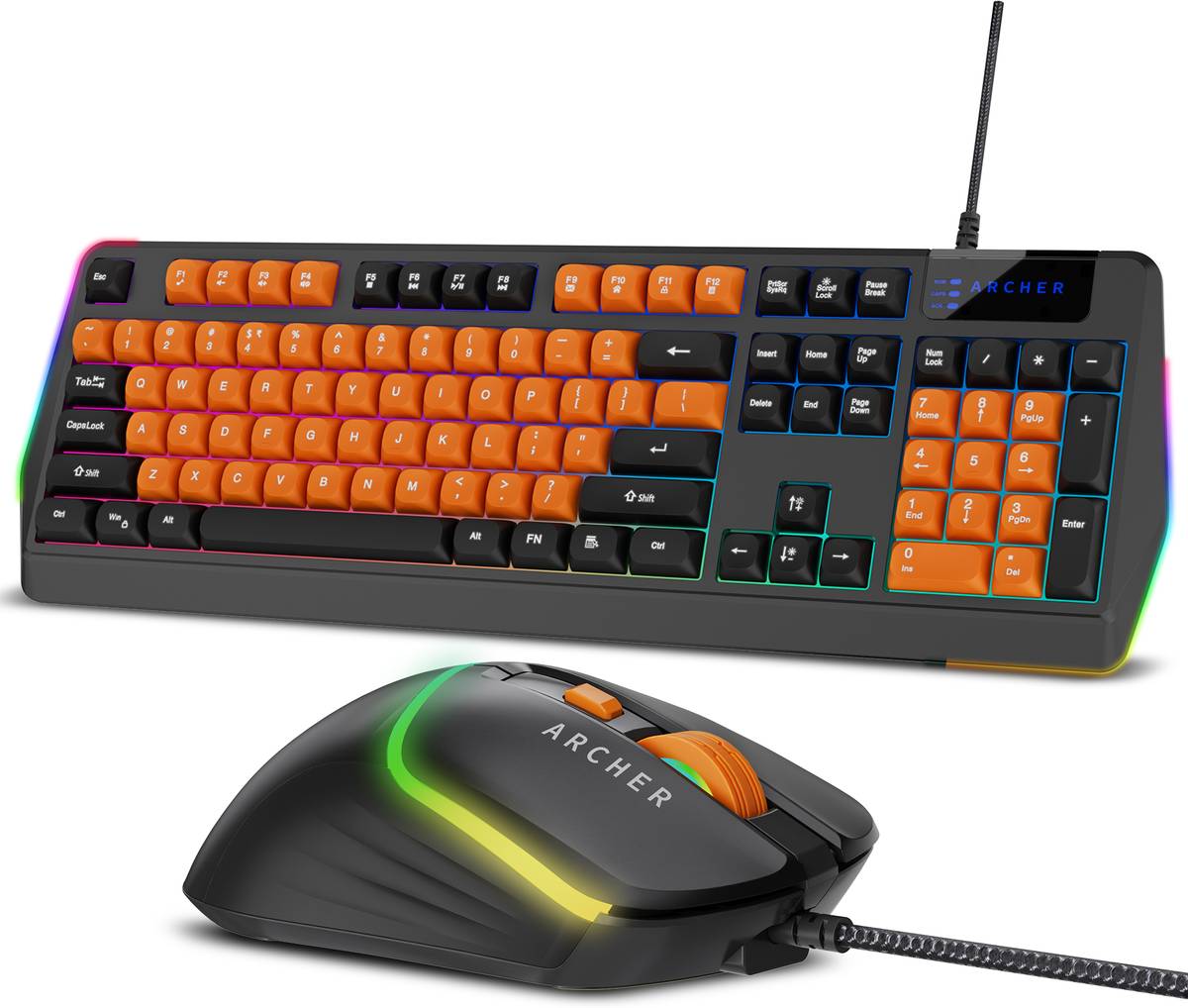 Tizum Archer Tech Lab wired gaming keyboard & mouse combo Wired USB Standard Gaming Keyboard Compatible with Desktop, Laptop