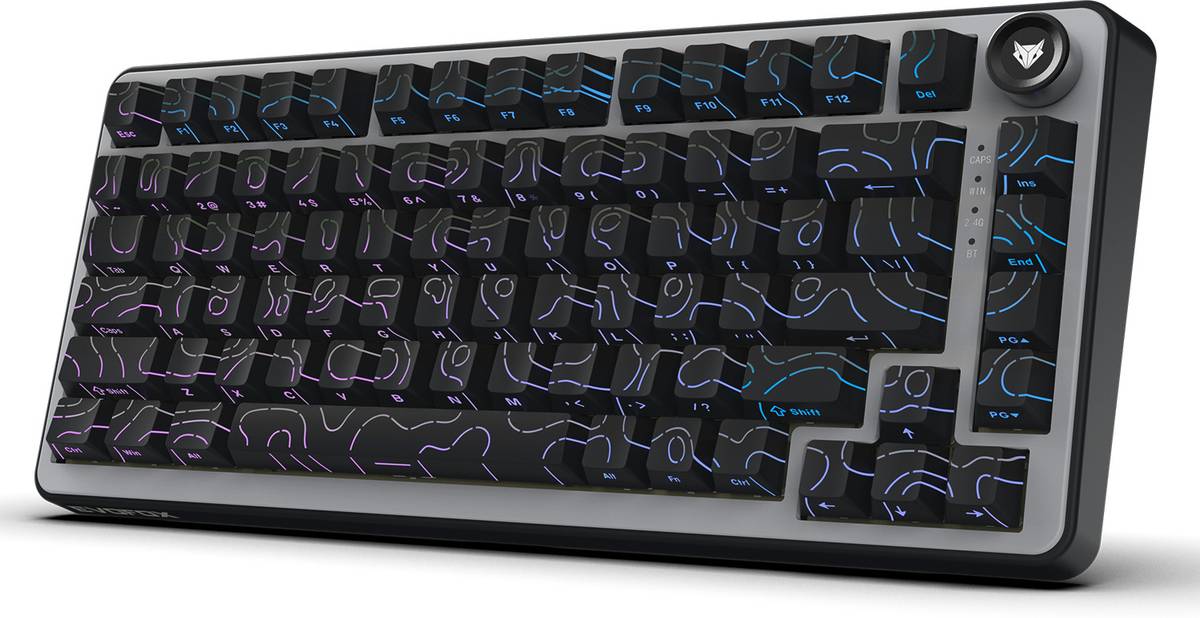 EVOFOX Ronin X75 Plus Tri-Mode with Gasket Mount & Hot Swap Switches Programmable Bluetooth, Wireless, Wired USB Tenkeyless Gaming Keyboard Compatible with Desktop, Laptop, Mac