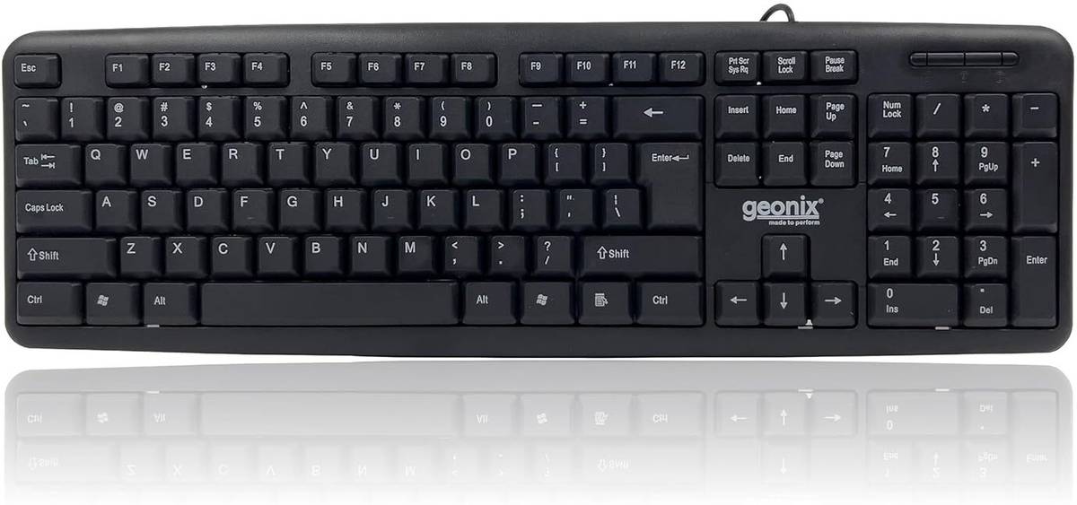 GEONIX Wired Essential Wired USB Standard Laptop Keyboard Compatible with Desktop, Laptop, Tablet