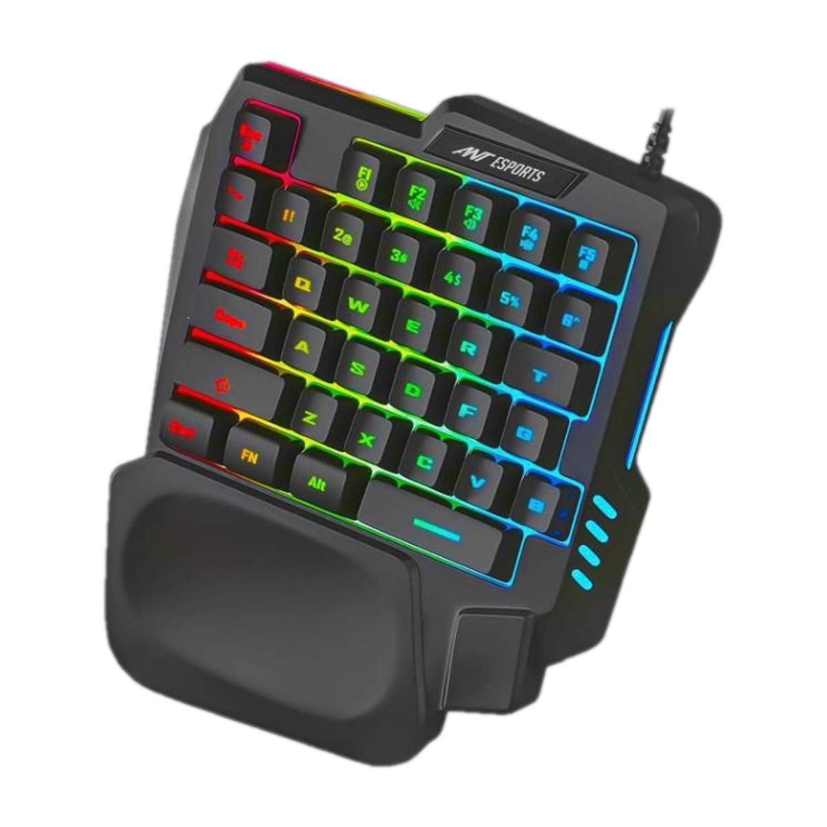 Ant Esports MK1001 One Handed RGB Backlit 35 Keys Gaming Wired USB Handheld Laptop Keyboard Compatible with Desktop, Laptop, Mac Easy to Use,Plug and Play,Quick, Comfy Durable body