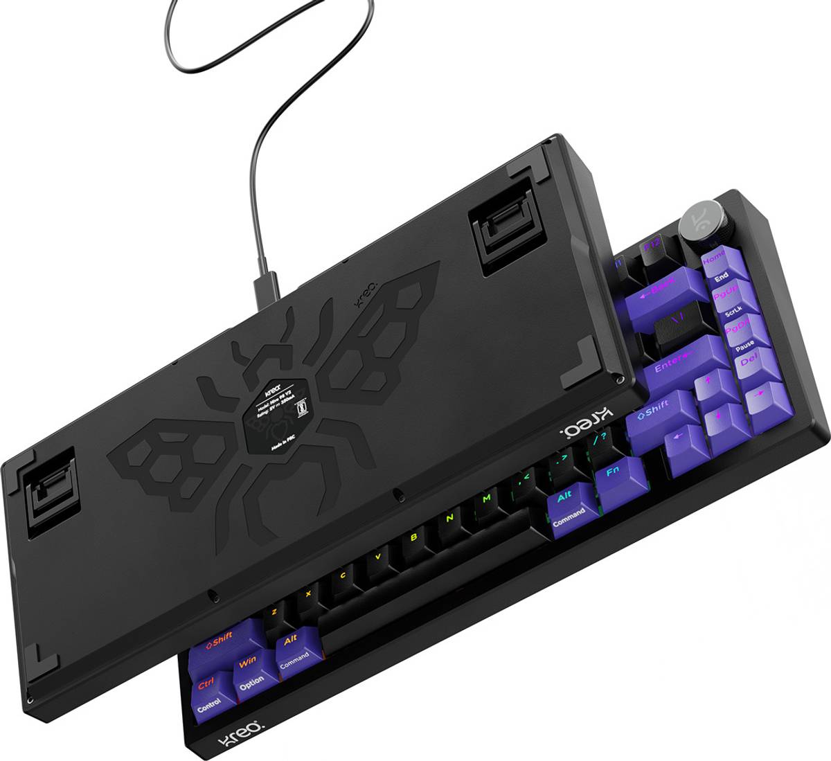 Kreo Hive 75 V2 Wired USB Tenkeyless Gaming Keyboard Compatible with Desktop, Laptop, Mac stand support,Hive RGB Gaming Mechanical Keyboard, RGB Keyboards, Braided Cable, led keyboard