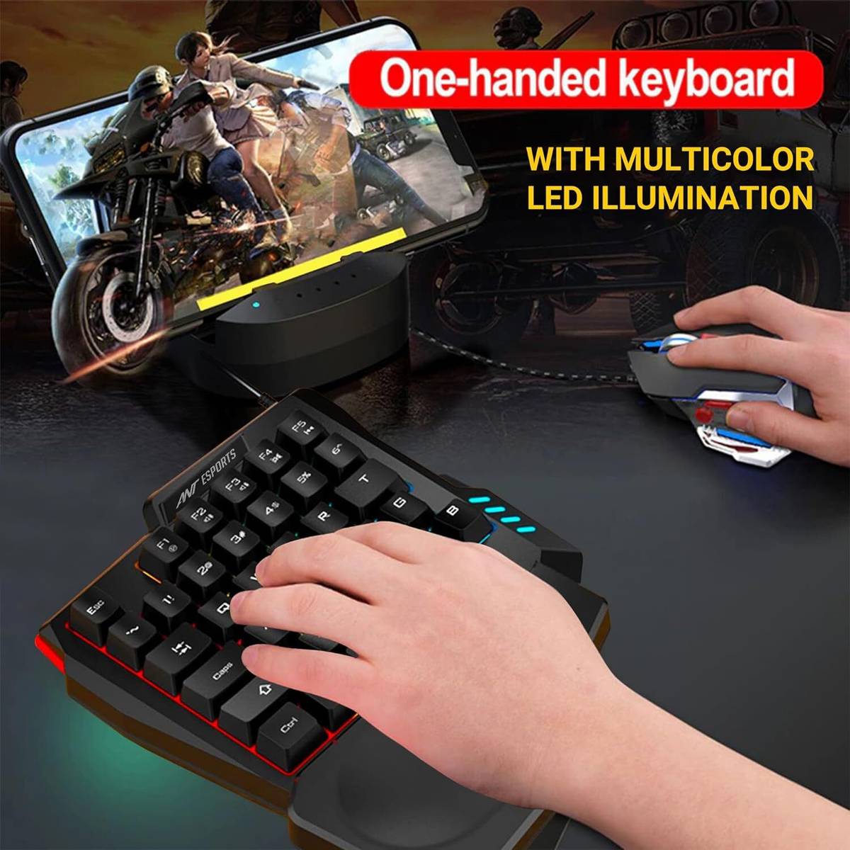 Ant Esports MK1001 One Handed RGB Backlit 35 Keys Gaming Wired USB Handheld Laptop Keyboard Compatible with Desktop, Laptop, Mac Easy to Use,Plug and Play,Quick, Comfy Durable body — photo 3