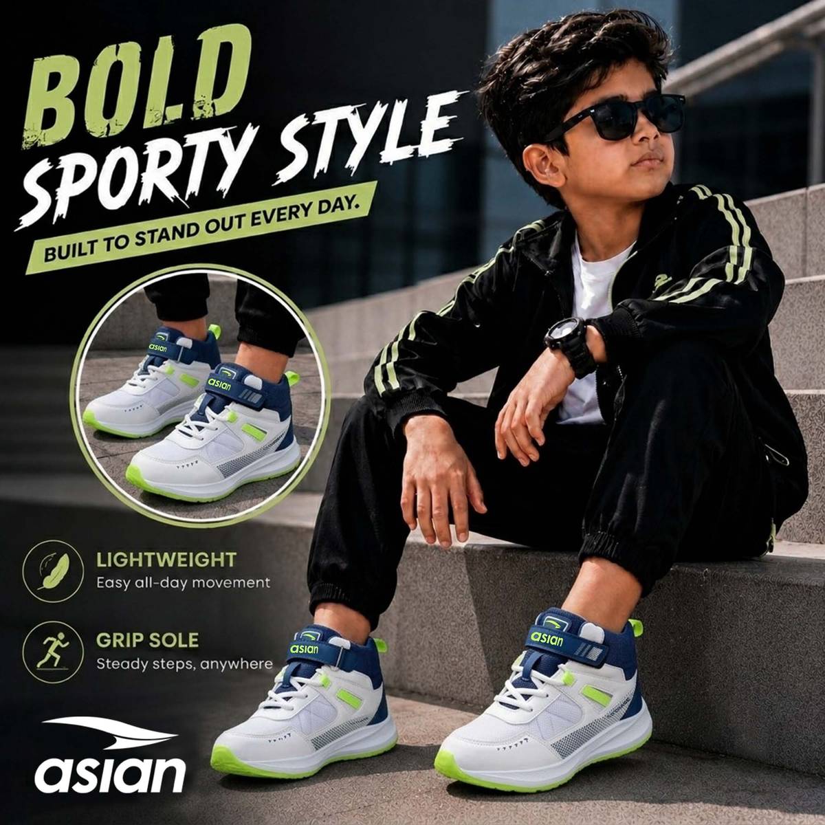 asian Boys Lace Running Shoes — photo 3