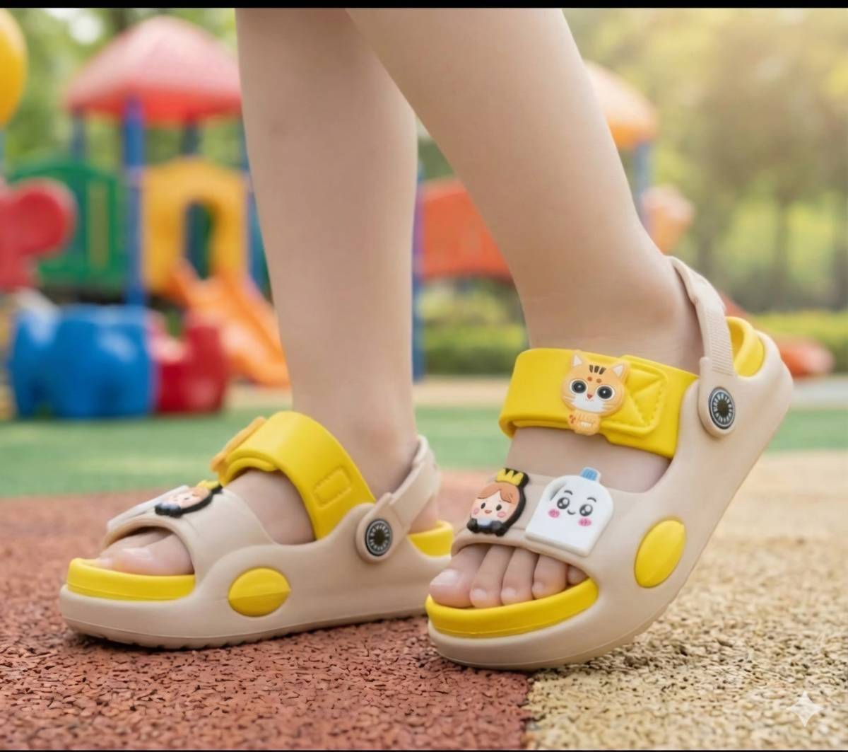 AHUJAnSONS Girls Velcro Clogs