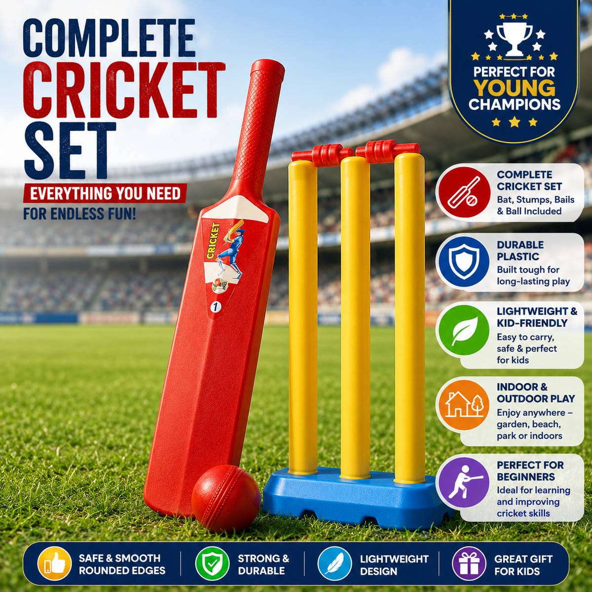 Cricket Training Set for Kids Sports Learning Toy Cricket Kit — photo 5