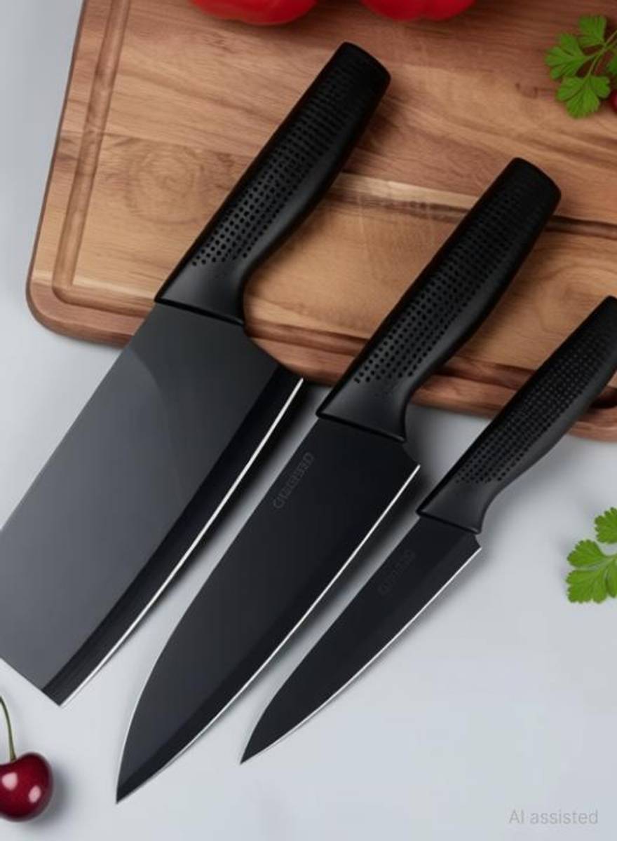 3 Pc Steel Knife Set vegetable knife — photo 2