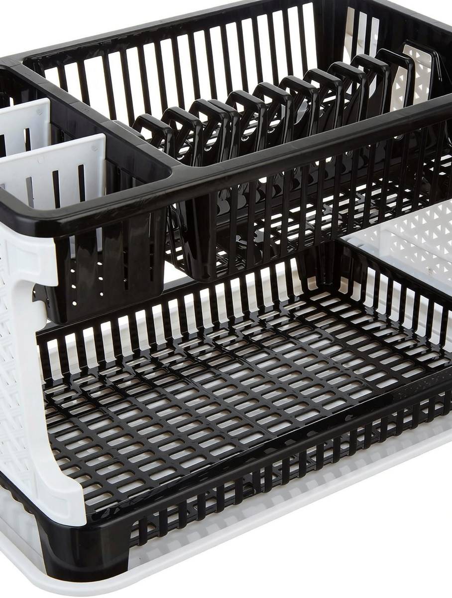 Dish Drainer Kitchen Rack Plastic Multipurpose Dish Drainer Kitchen Racks with Storing Tray Kitchen Organizer Rack — photo 5