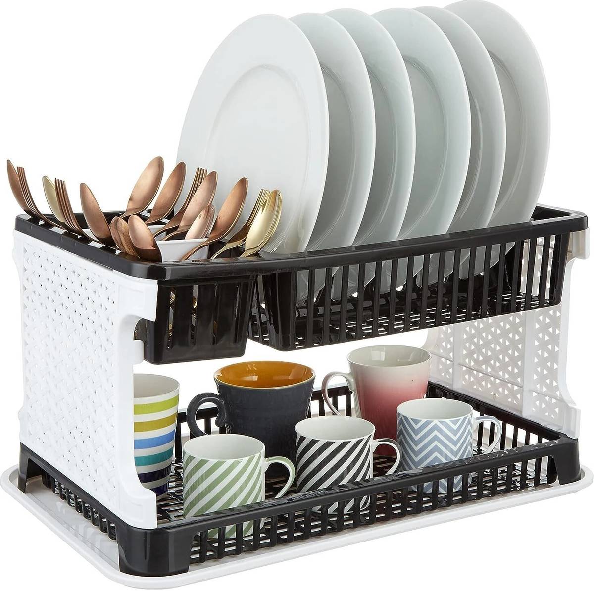 Dish Drainer Kitchen Rack Plastic Multipurpose Dish Drainer Kitchen Racks with Storing Tray Kitchen Organizer Rack — photo 3