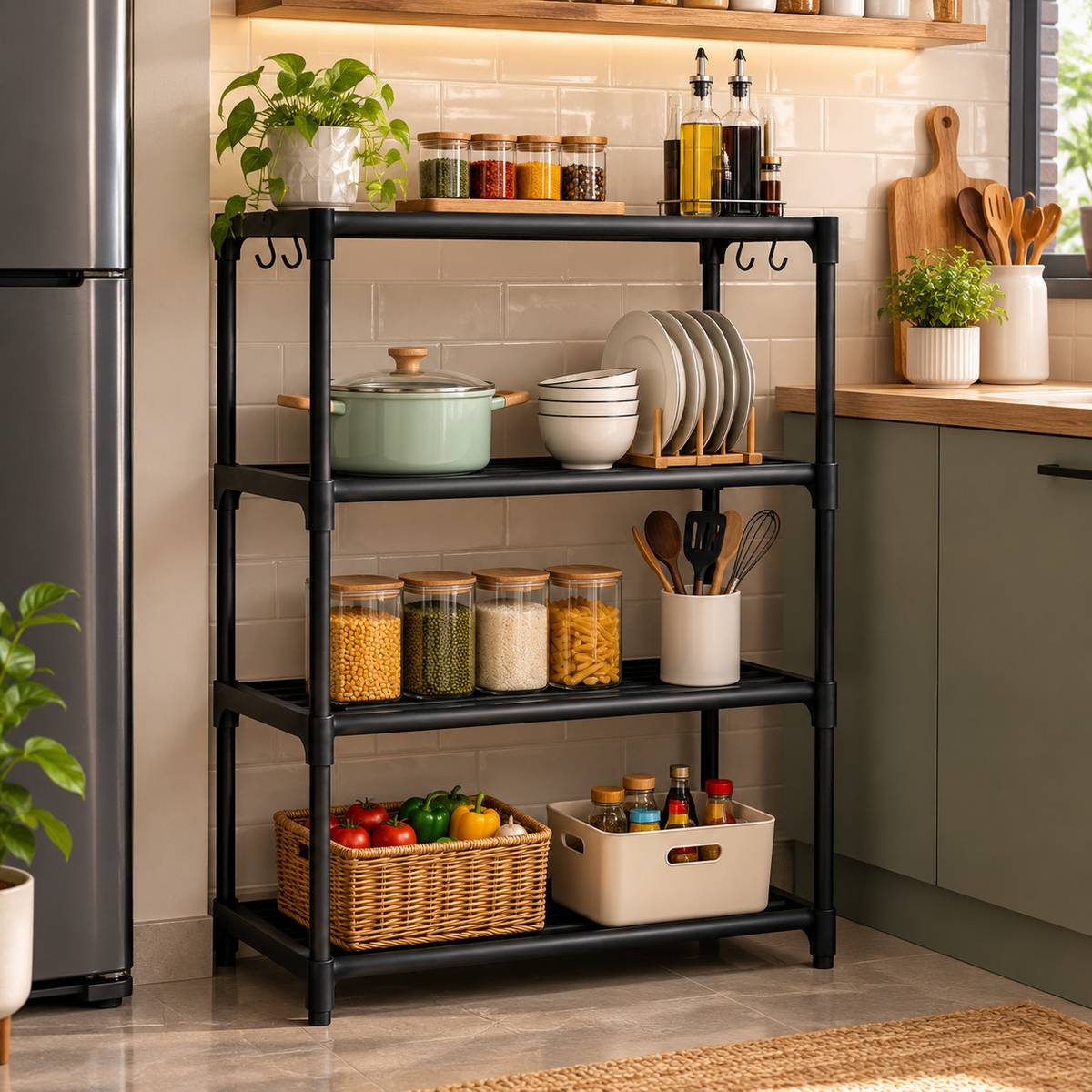 Cutlery Kitchen Rack Plastic 4 LAYER MULTIPURPOSE RACK