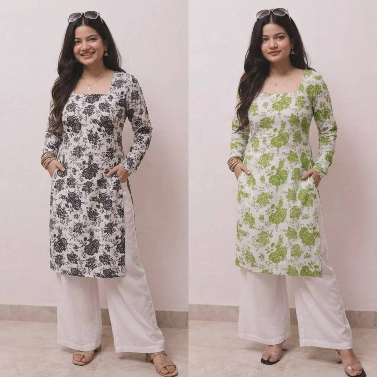 shyam club Women Printed Straight Kurta