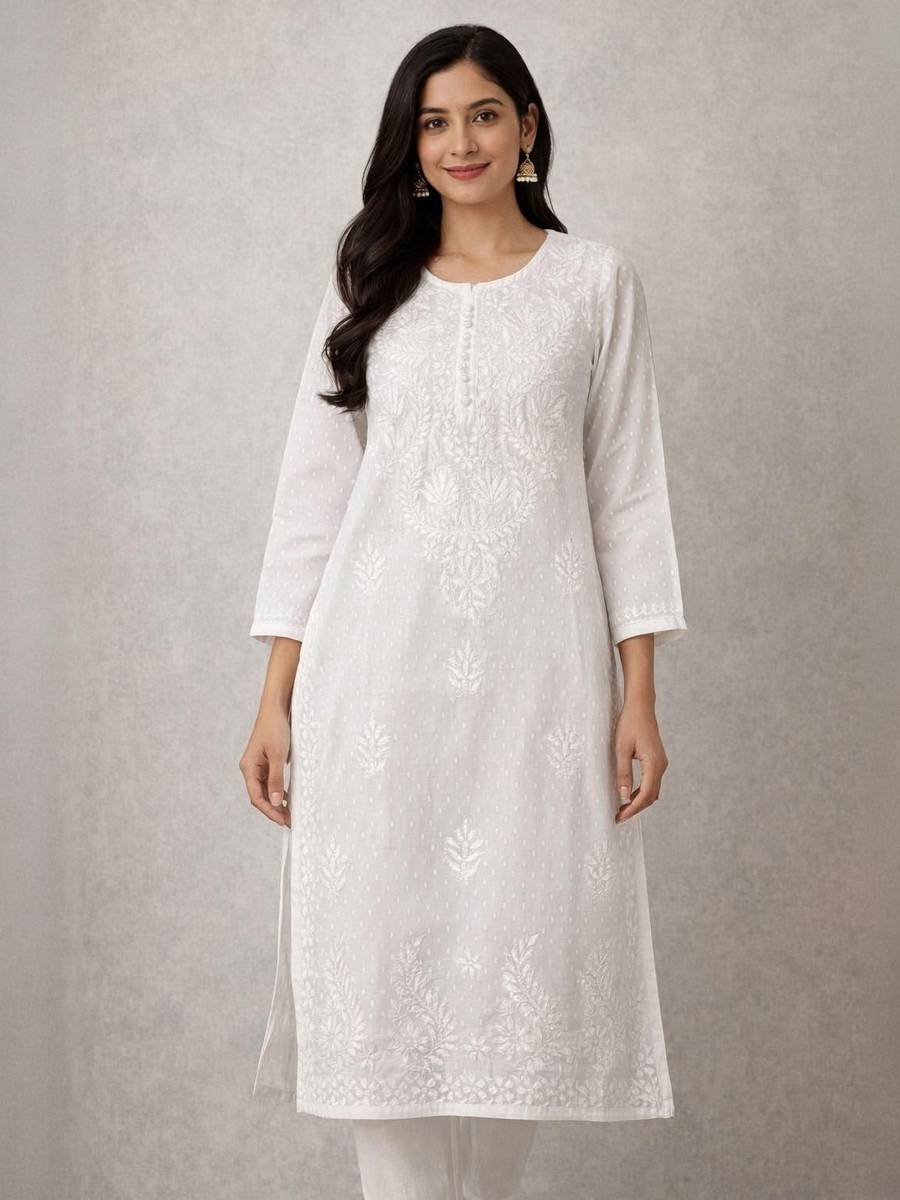 Sanskriti Women Self Design Straight Kurta