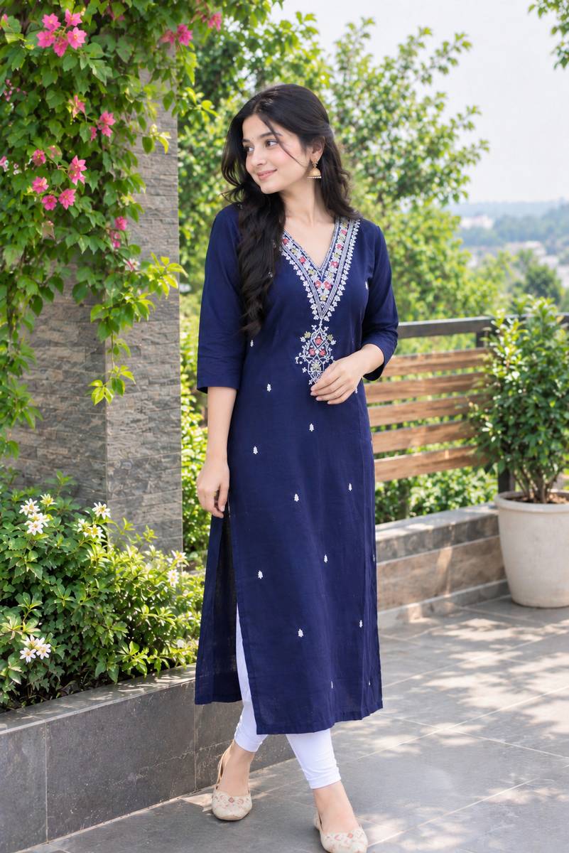 Women Embroidered Straight Kurta — photo 5